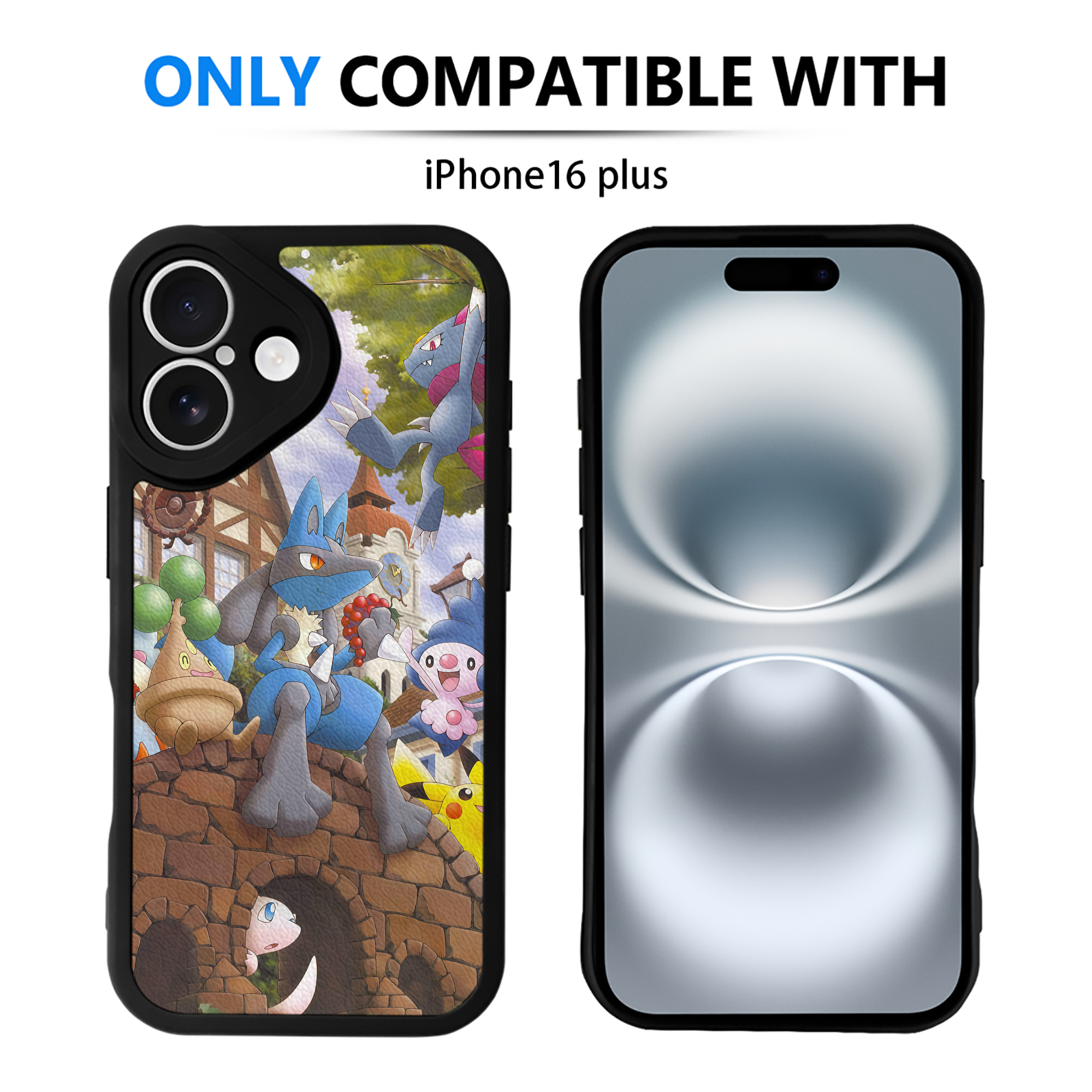（画像用） ポケットモンスター Pokémon 【iPhone 16シリーズ対応】シリコンスマホケース（レザー調） 材質：シリコン